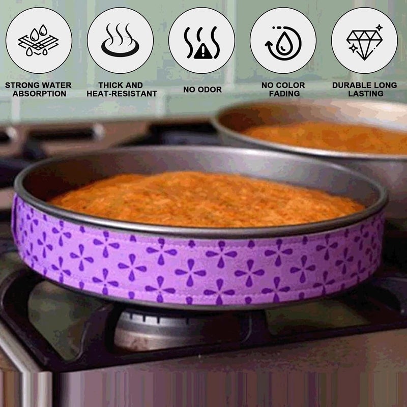 Bcautay Baking Strips, 2 Pcs Absorbent Thick Cotton Cake Pan Dampen Strips for Kitchen Bakery Restaurant - Image 4